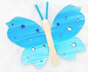Butterfly built around a popsicle stick