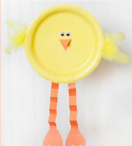 Baby chick made with a paper plate
